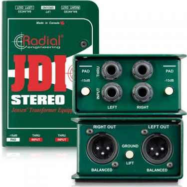 广东Radial,JDI Stereo,立体声非平衡输入无源DI直插盒,DI盒,隔离变压器