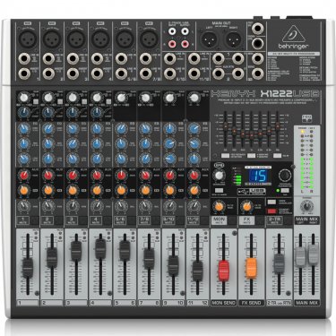 广东百灵达 Behringer X1222USB 模拟调音台 USB声卡调音台 直播K歌调音台